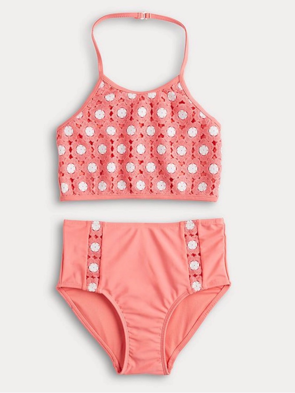Girls Limited Too Crochet Halter Tankini Set